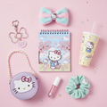 Mini Scoop Mystery Bag - 7 kawaii surprise items including notebook, keychain, purse, hair bow, tumbler, lip gloss, and scrunchie